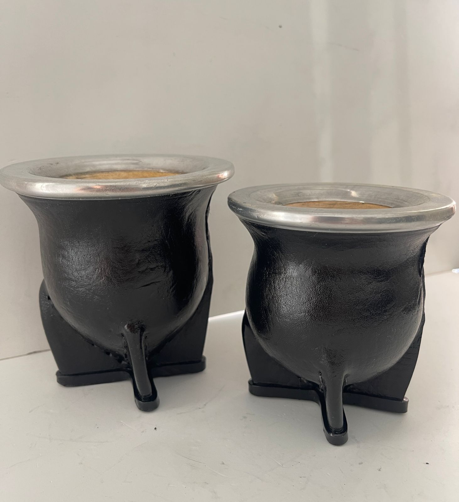 camionero - virola de aluminio - cuero negro - calabaza natural - tamaño variada