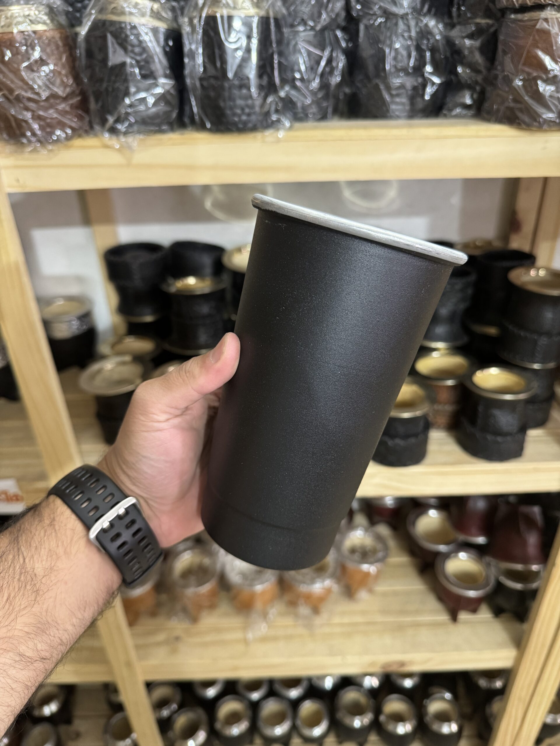 Vaso fernetero 1 litro color negro LISO