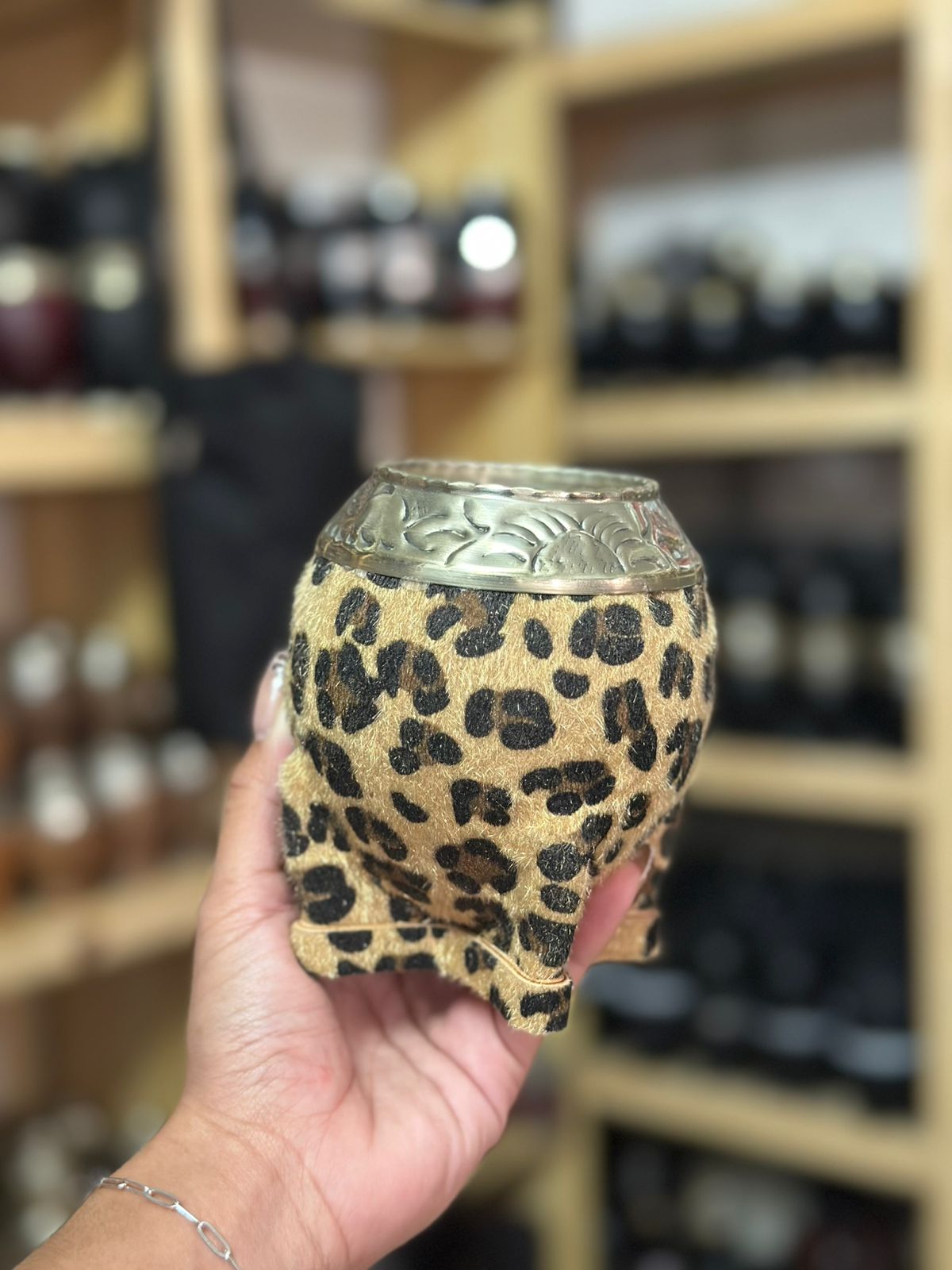 Torpedo cuero animal print virola de alpaca cincelada 100% CALABAZA CALIDAD PREMIUM