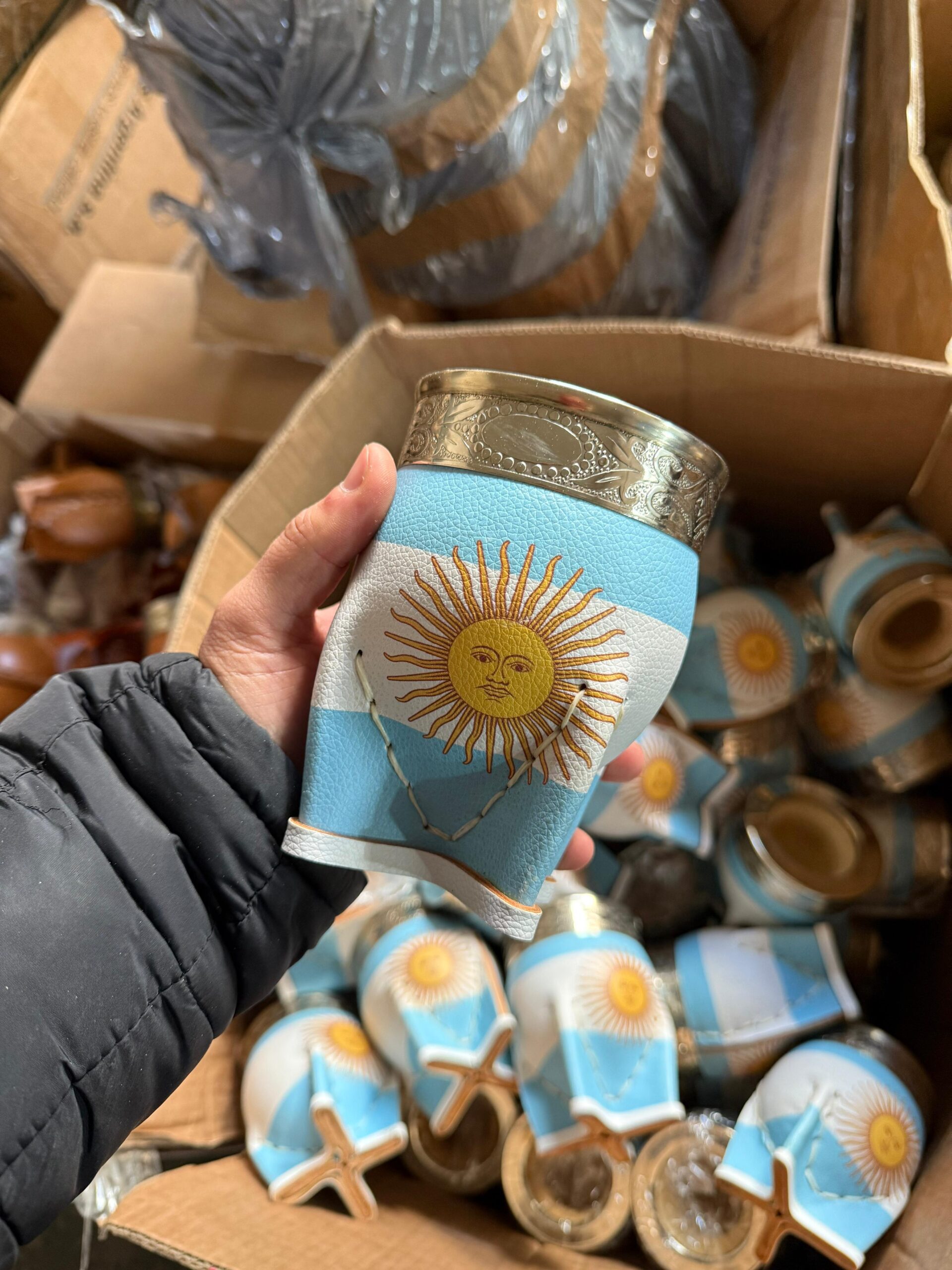 Imperial premium full alpaca bandera de Argentina celesta y blanco