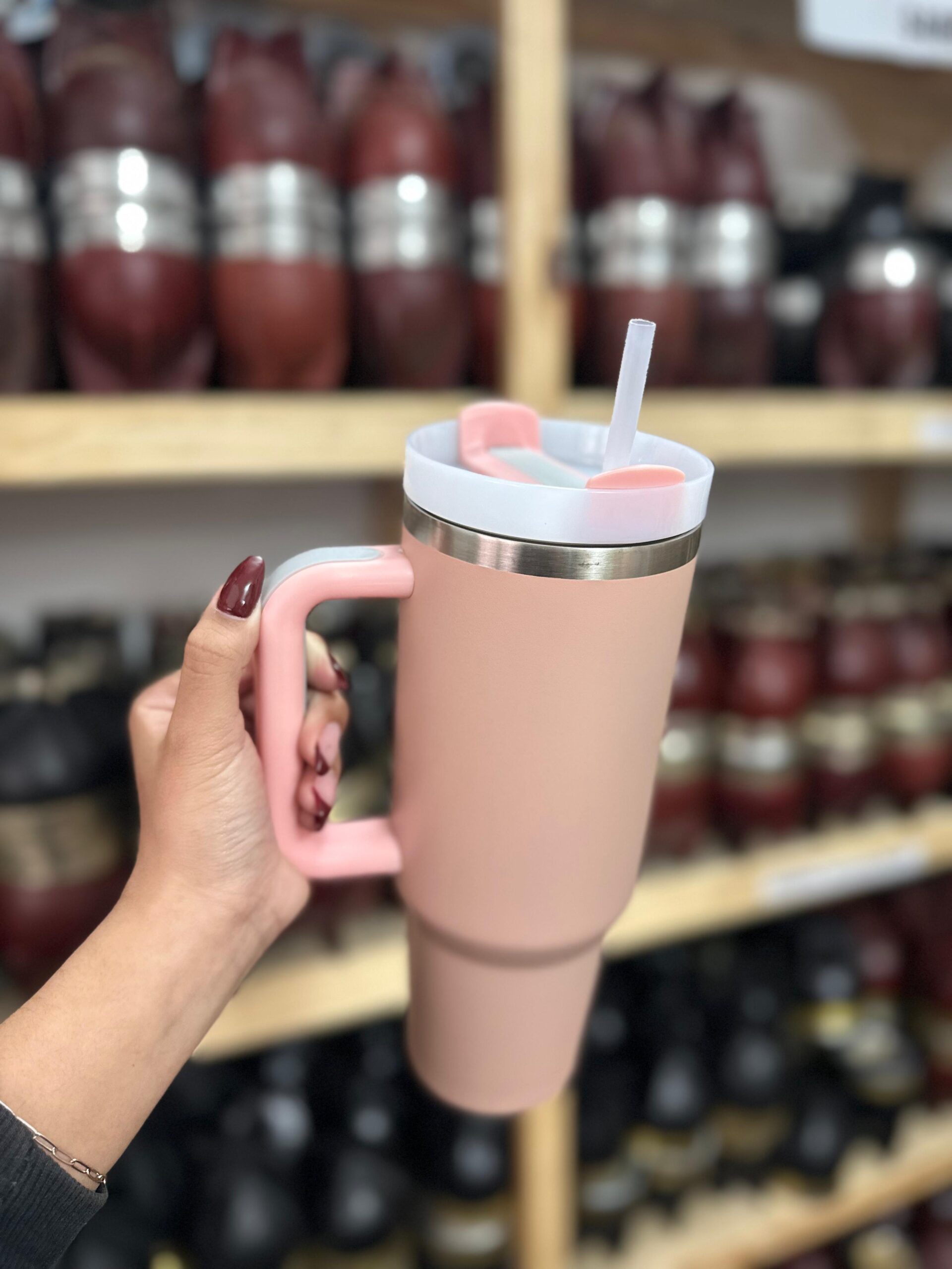 Vaso Quencher 1,2 doble capa de acero termico color rosa