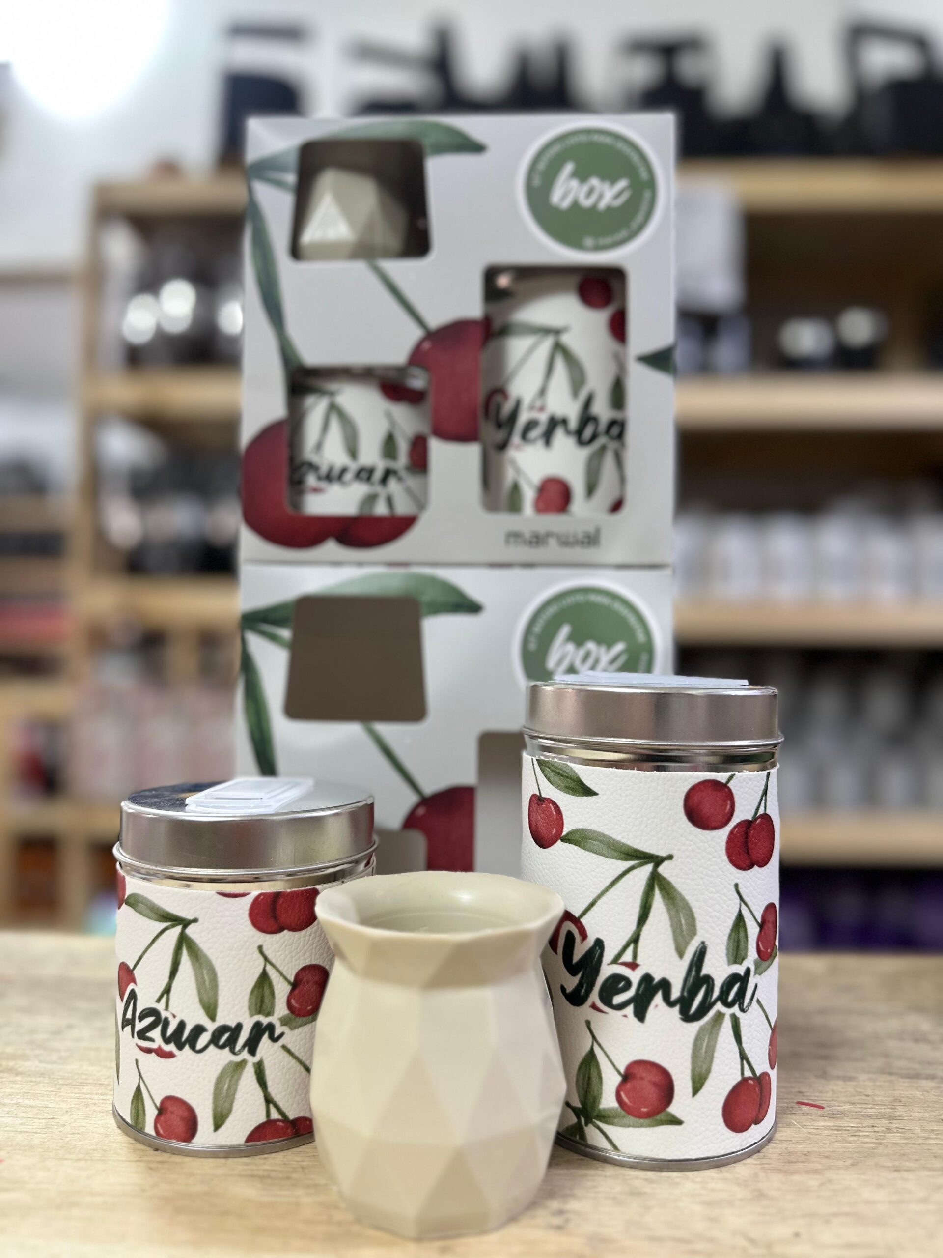 COMBO LATAS FORRADAS + MATE TERMICO CEREZA