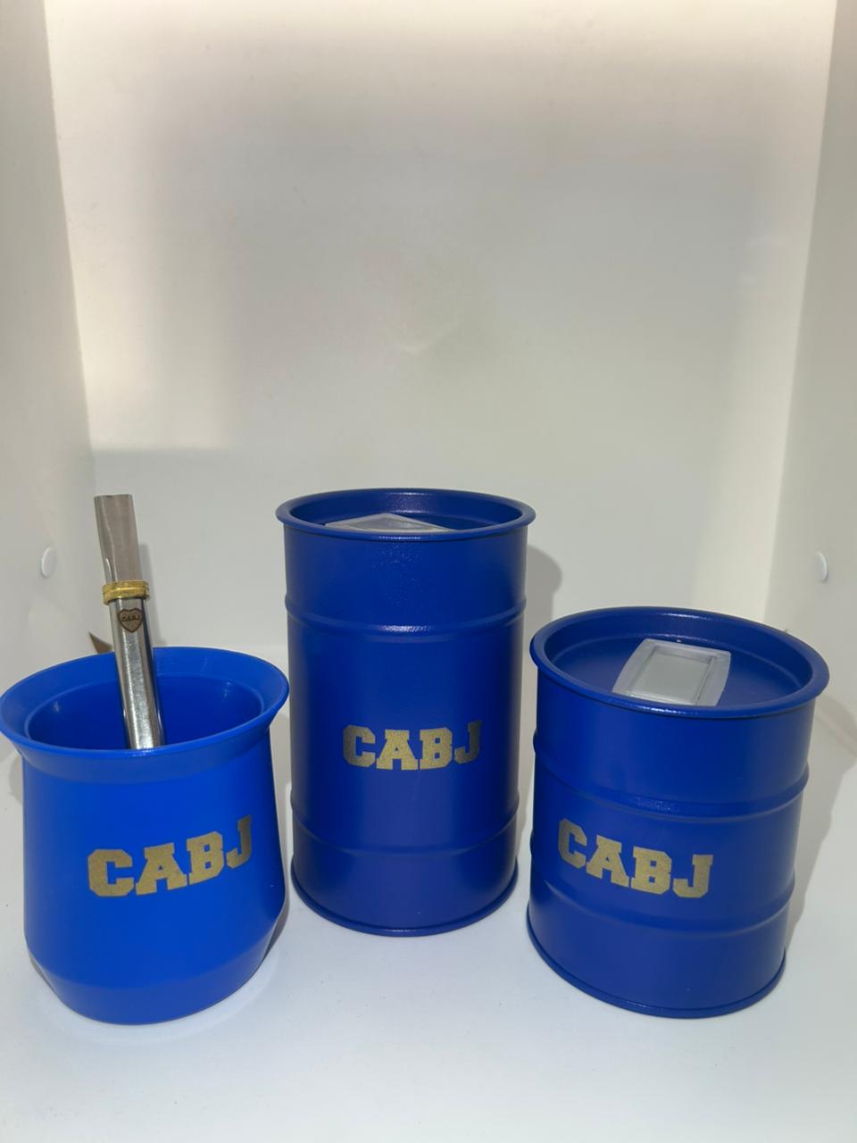 Combo boca vasito plastico + latas bombitos boca+ bombilla chata grabada escudo boca