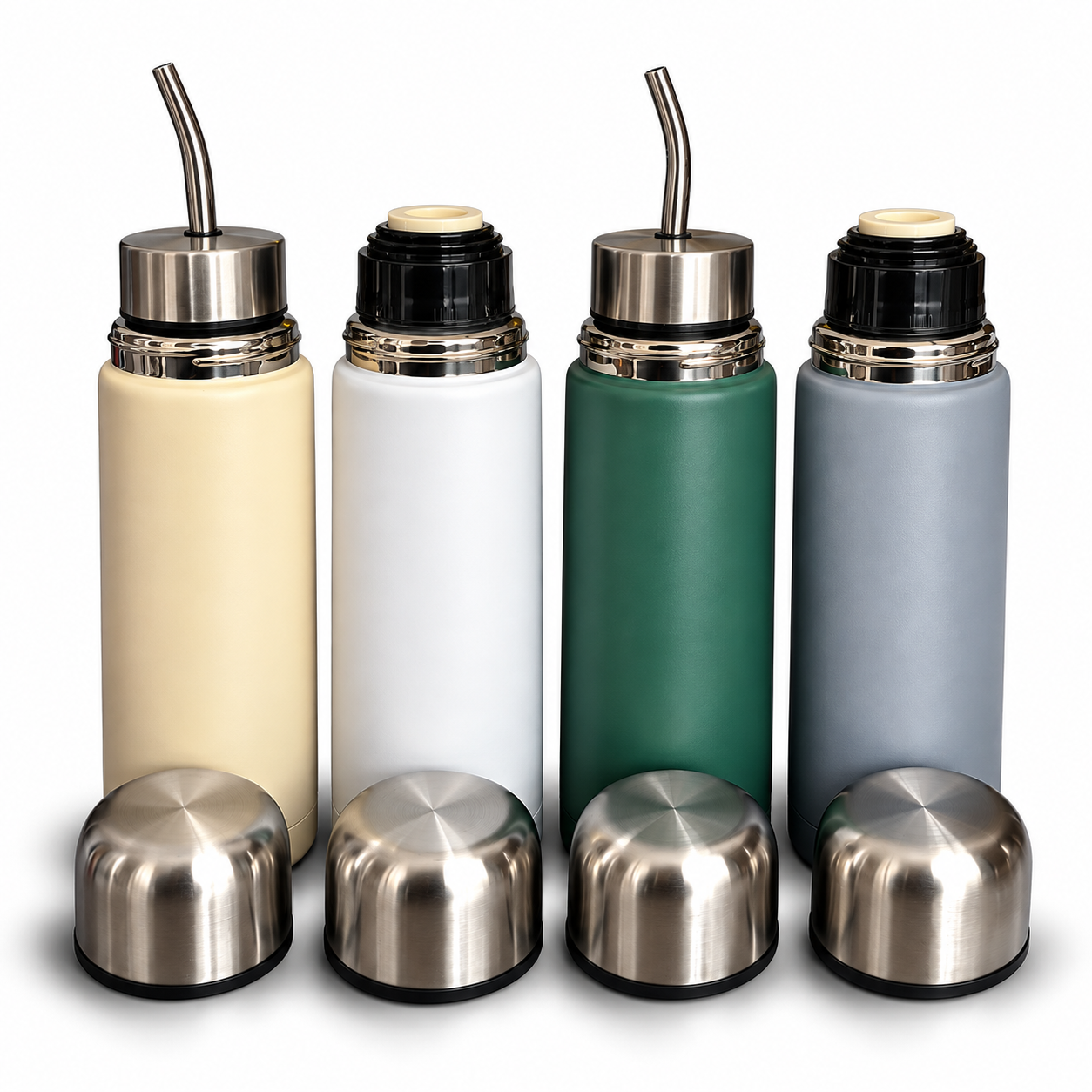 TERMO AUTOCEBANTE 2en1 ACERO INOXIDABLE 750ml (COLORES SURTIDOS)