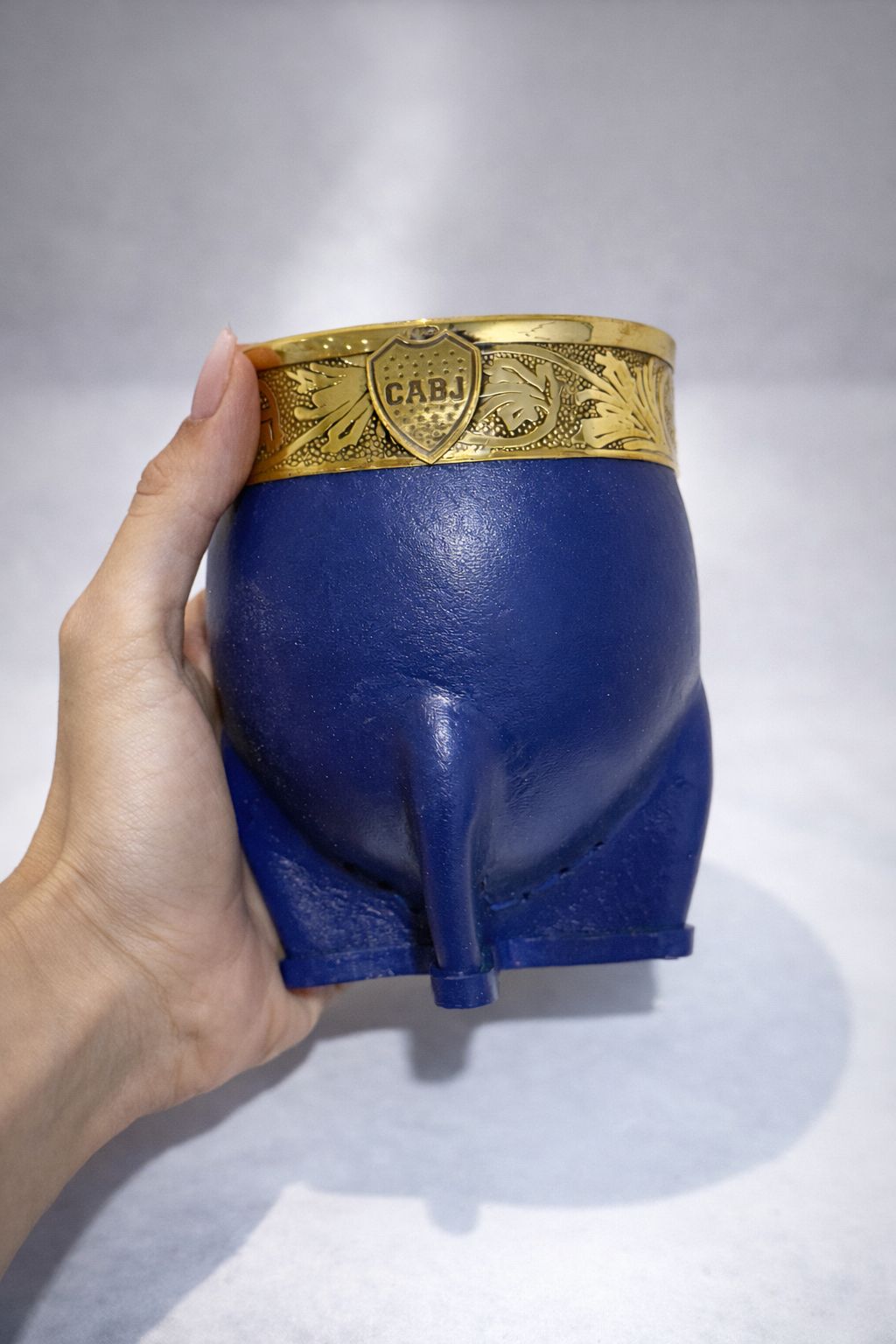 IMPERIAL GUARDA Y VIROLA DE BRONCE COLOR AZUL CON DIJE DE BOCA