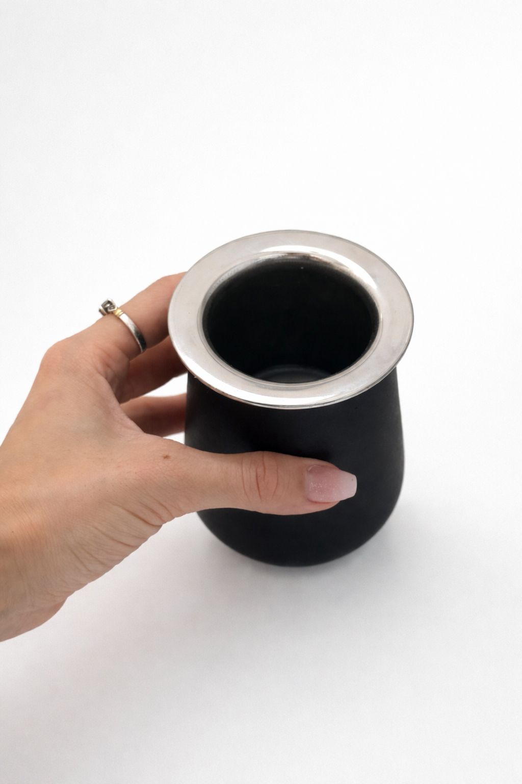 MATE VASITO INTERIOR TÉRMICO NEGRO CON VIROLA (IDEAL PARA GRABADOS!)