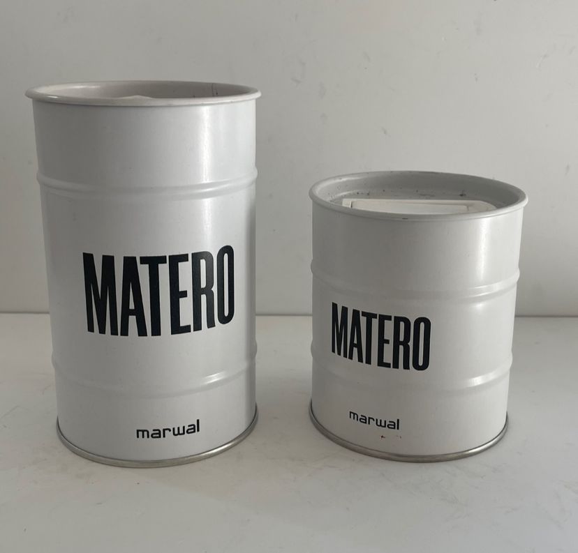 LATAS MATERO X2 YERBERO + AZUCARERO COLOR BLANCAS