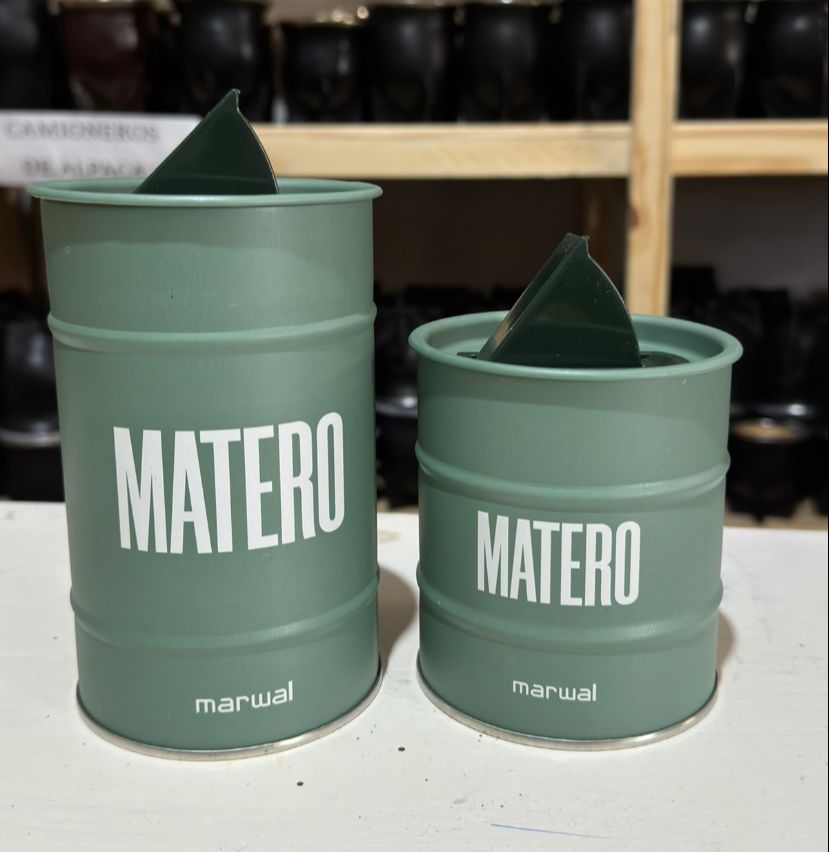 LATAS MATERO X2 YERBERO + AZUCARERO COLOR VERDE PETROLEO