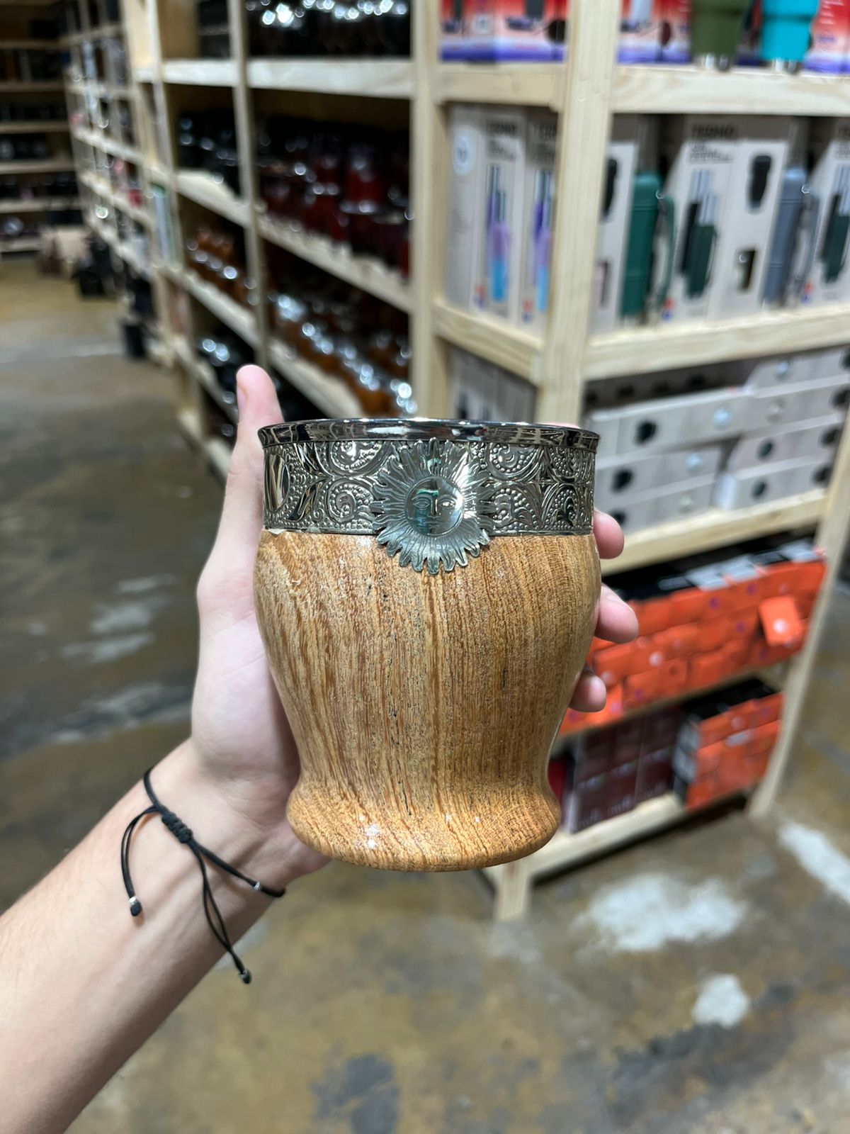 IMPERIAL ALGARROBO GUARDA DE ALPACA PREMIUM CON DIJE DE SOL EN FLEJE