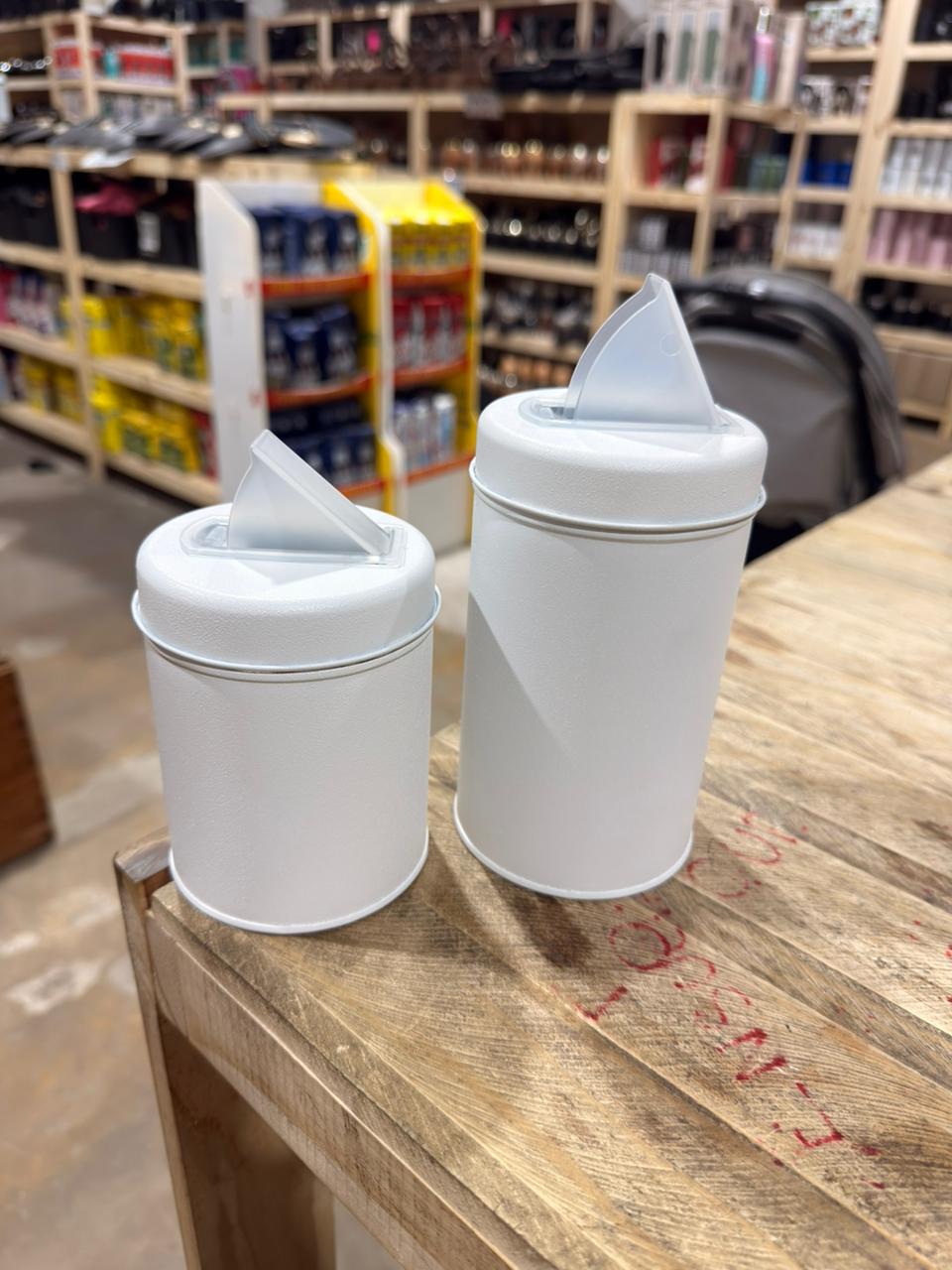 LATAS LISAS COLOR BLANCO X2 YERBERO + AZUCARERO GRANDES