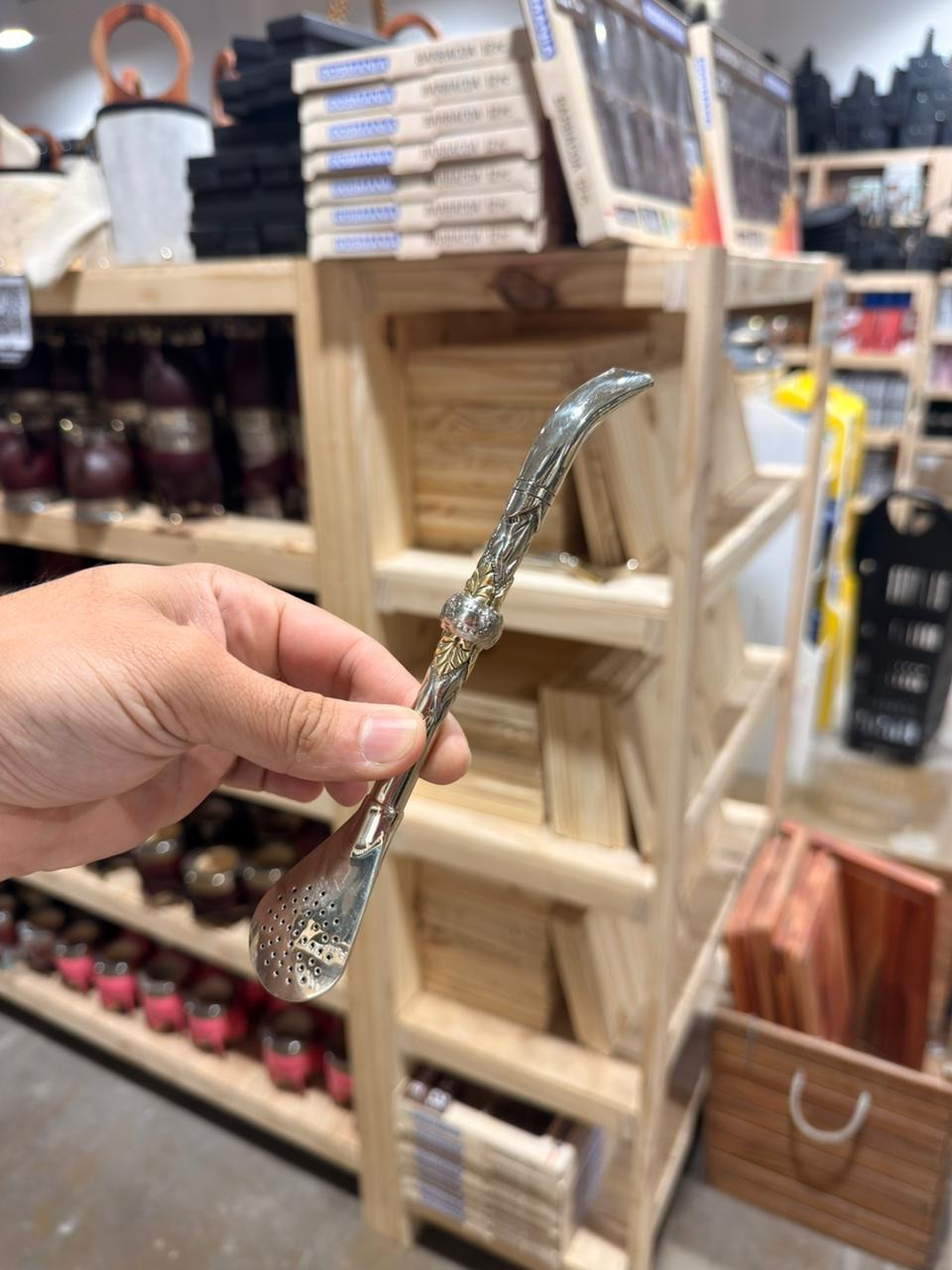 BOMBILLON ARTESANAL exclusivo detallado filtro uruguayo full alpaca - PICO LORO