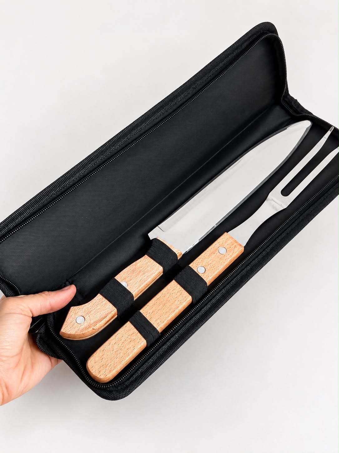 Set EJECUTIVO (estuche con cierre + cuchillo + tenedor trinchante)