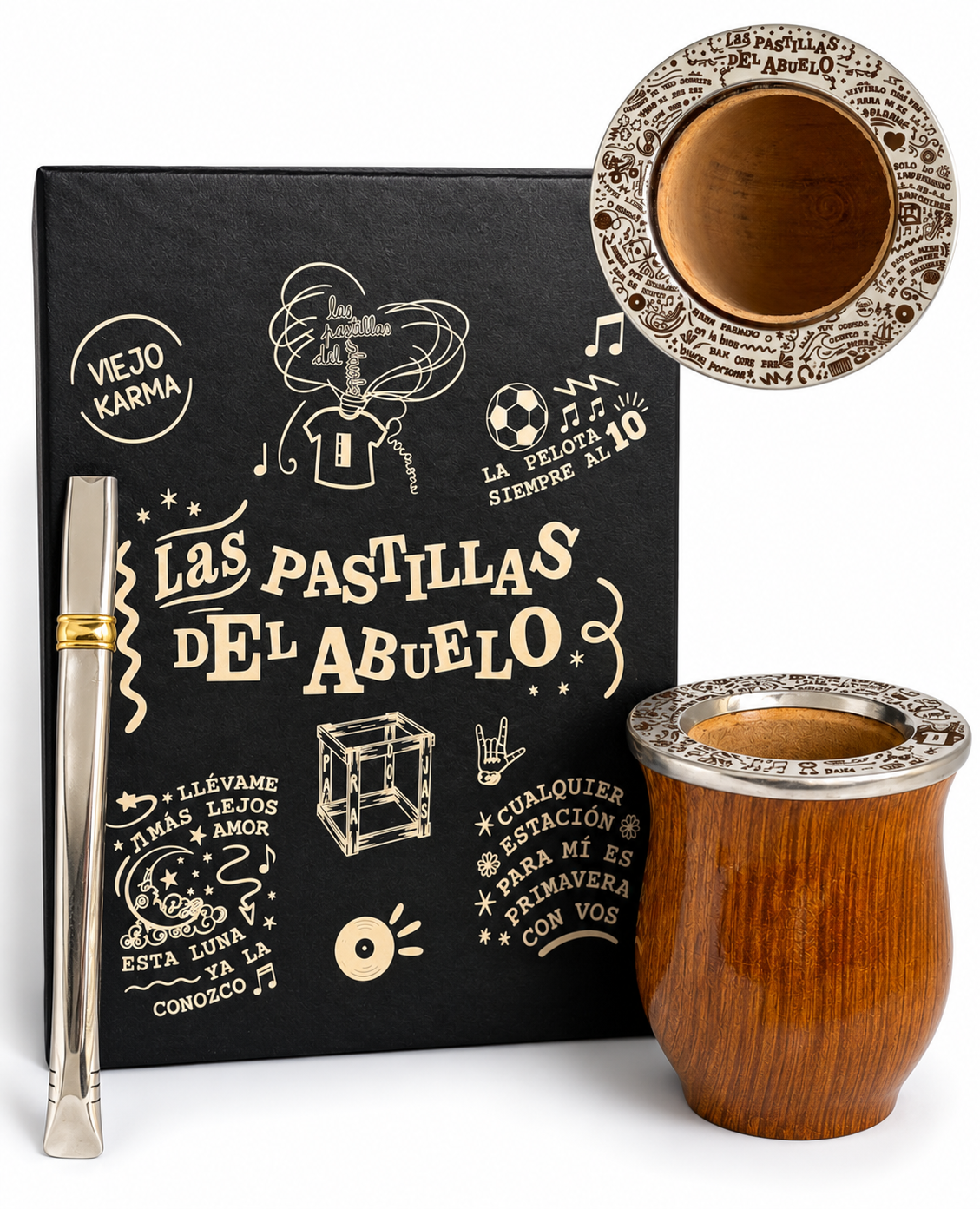 BOX LAS PASTILLAS DEL ABUELO: CAJA PRESENTACIÓN, CAMIONERO LAQUEADO BRILLOSO Y BOMBILLA CHATA