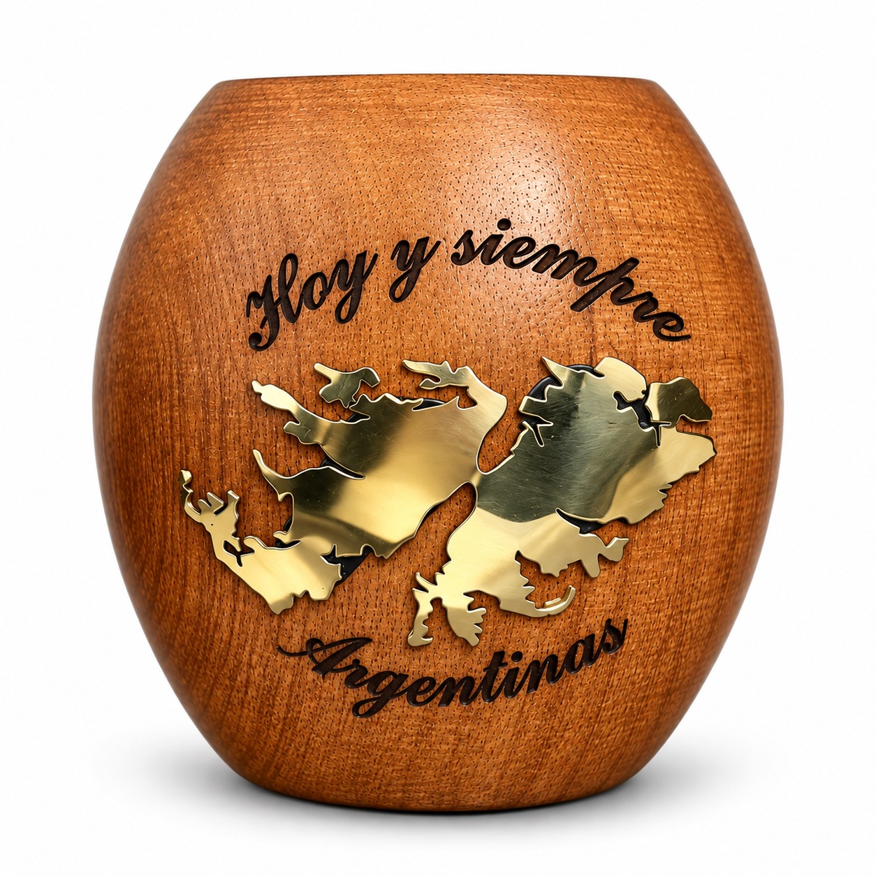 MATE ALGARROBO MALVINAS – DIJE BRONCE – 100% ALGARROBO