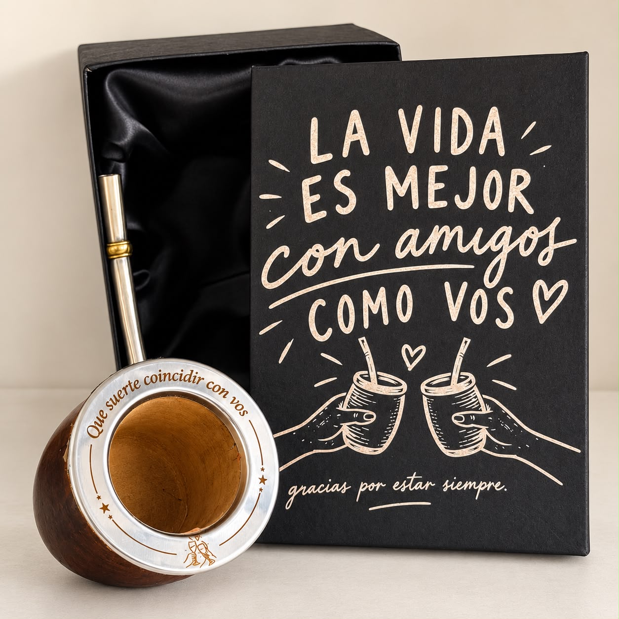 BOX AMIGO :  CAJA PRESENTACIÓN, CAMIONERO LAQUEADO BRILLOSO Y BOMBILLA CHATA