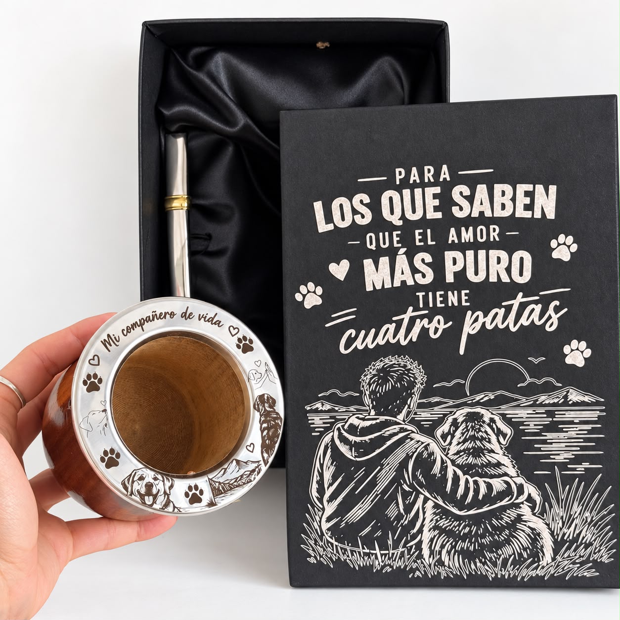 BOX "MASCOTA" :CAJA PRESENTACIÓN, CAMIONERO LAQUEADO BRILLOSO Y BOMBILLA CHATA