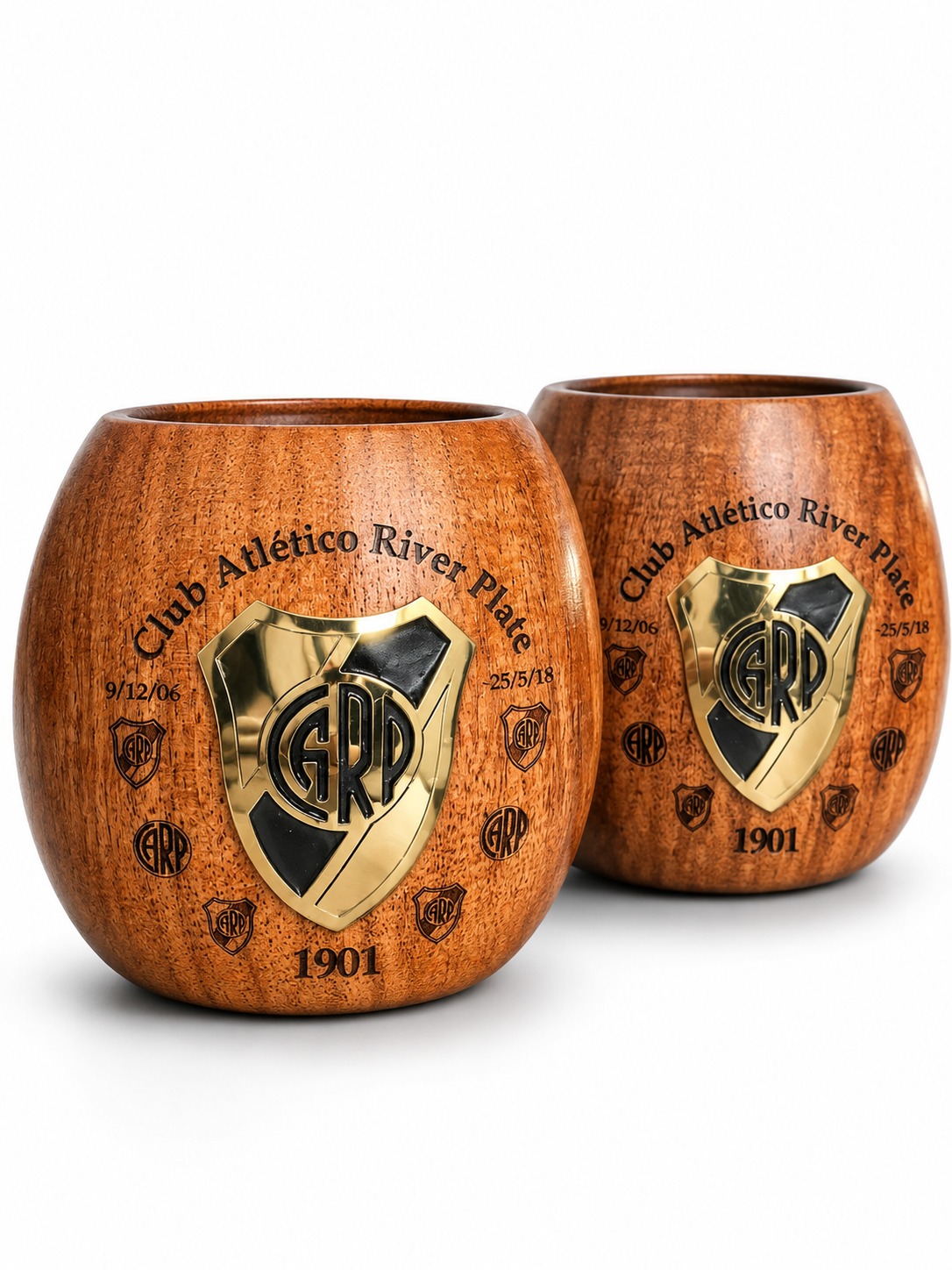 MATE ALGARROBO RIVER PLATE – DIJE BRONCE – 100% ALGARROBO