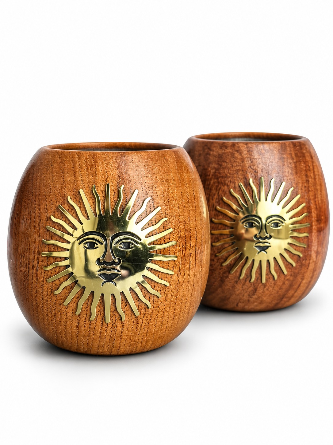 MATE ALGARROBO DIJE SOL XXL – DIJE BRONCE – 100% ALGARROBO