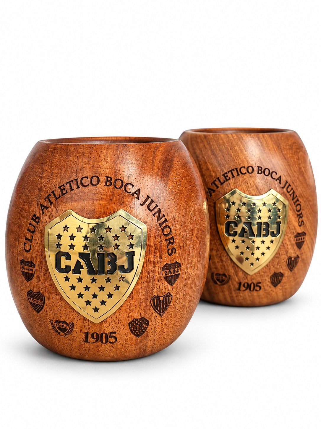 MATE ALGARROBO BOCA JUNIORS – DIJE BRONCE – 100% ALGARROBO